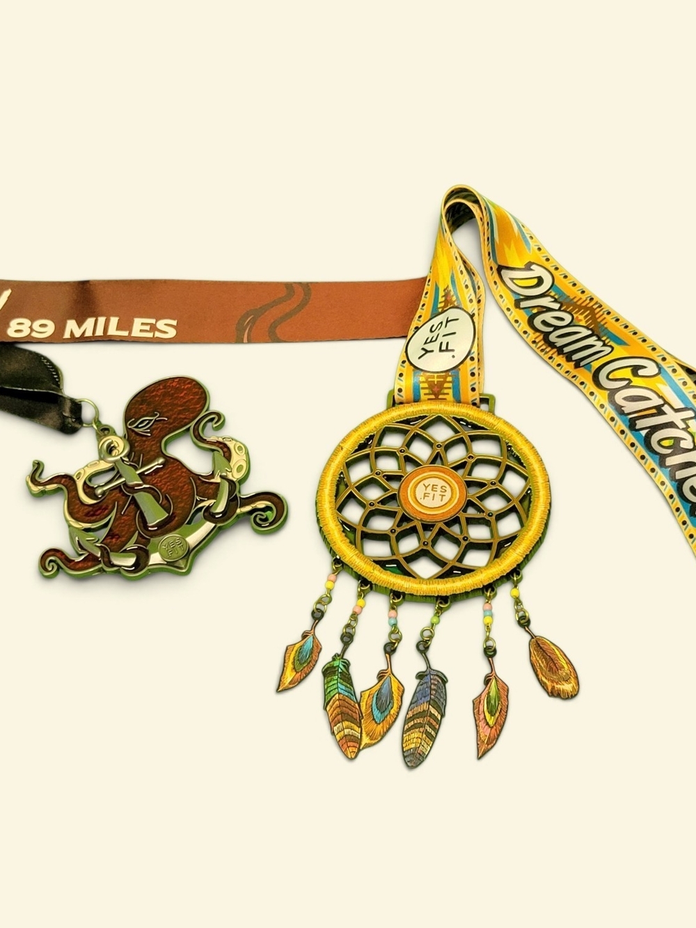 Set Of Two Yes-Fit Fitness Medals